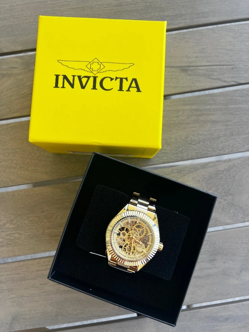 Invicta Objet D Art Glyph Automatic Men's Watch w/ Skeleton Dial - 43mm. Gold (6